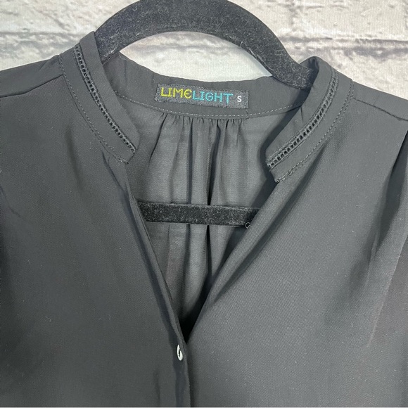 >🌼3/$30🌼Lime Light Black Button Down Blouse Size Small - Picture 6 of 15